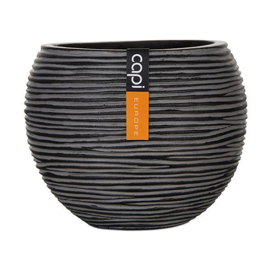 Vase boule IV 21.5x18 noir de Capi Europe - Cache et pot décoratifs design dans Cache-pot et pot déco