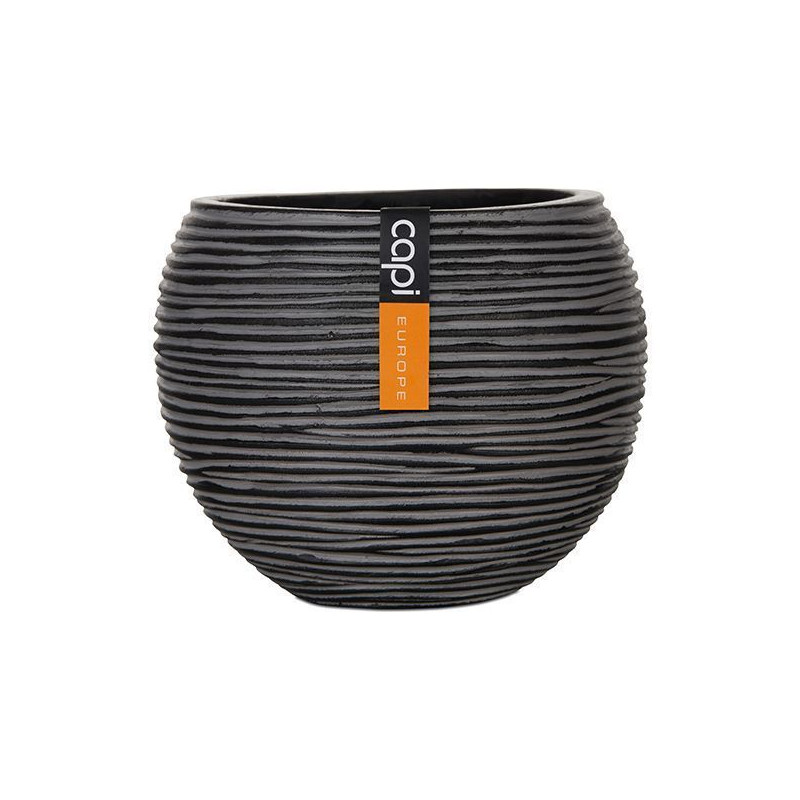 Vase boule IV 21.5x18 noir de Capi Europe - Cache et pot décoratifs design dans Cache-pot et pot déco