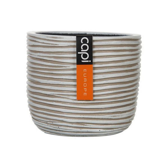 Pot oeuf strié II 10x8.5 ivoir de Capi Europe - Cache et pot décoratifs design dans Cache-pot et pot déco