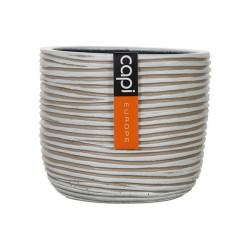 Pot oeuf strié II 10x8.5 ivoir de Capi Europe - Cache et pot décoratifs design dans Cache-pot et pot déco
