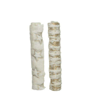 /Toile deco fausse fourrure blanc/or 2m de Kaemingk - deco de la maison dans 🎄Décoration de Noël