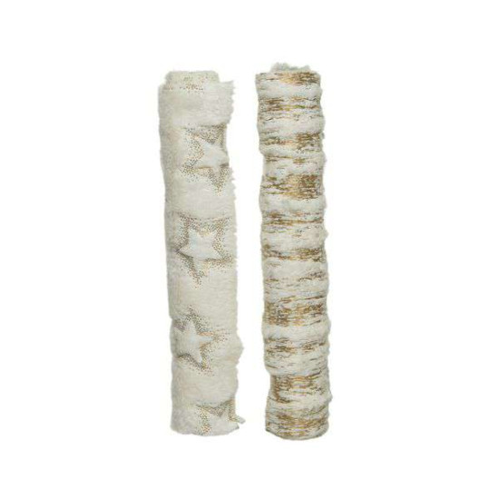 /Toile deco fausse fourrure blanc/or 2m de Kaemingk - deco de la maison dans 🎄Décoration de Noël