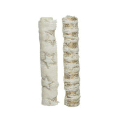 /Toile deco fausse fourrure blanc/or 2m de Kaemingk - deco de la maison dans 🎄Décoration de Noël