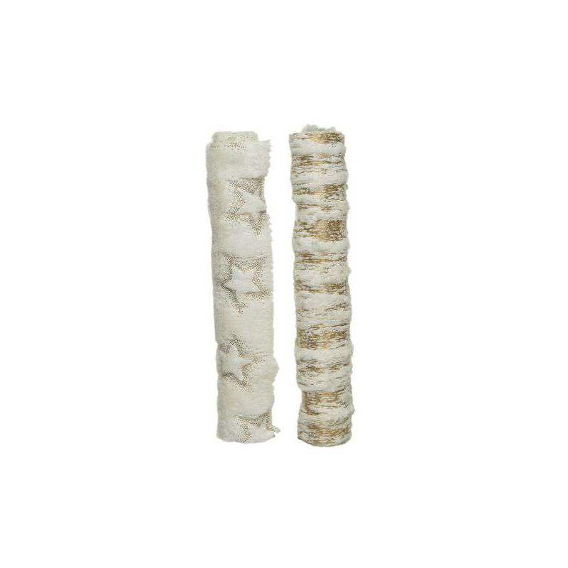 /Toile deco fausse fourrure blanc/or 2m de Kaemingk - deco de la maison dans 🎄Décoration de Noël