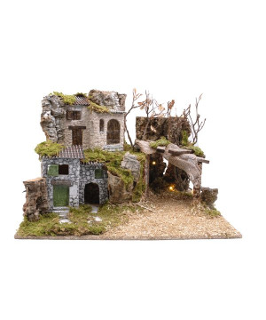 PAYSAGE VIDE 50X40X36CM AVEC LUMIERE de Déco de Noël - Jardinerie Bordeaux et Libourne dans 🏘️Villages miniatures