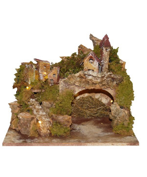 PAYSAGE VIDE 31X25X25CM AVEC LUMIERE de Déco de Noël - Jardinerie Bordeaux et Libourne dans 🏘️Villages miniatures