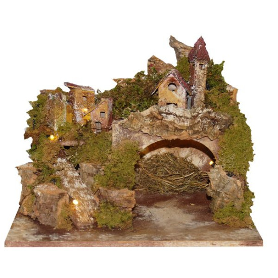 PAYSAGE VIDE 31X25X25CM AVEC LUMIERE de Déco de Noël - Jardinerie Bordeaux et Libourne dans 🏘️Villages miniatures