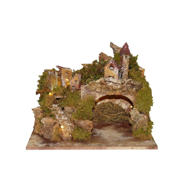 PAYSAGE VIDE 31X25X25CM AVEC LUMIERE de Déco de Noël - Jardinerie Bordeaux et Libourne dans 🏘️Villages miniatures