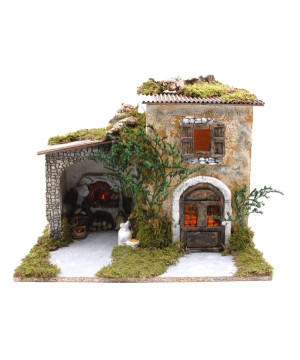 PAYSAGE VIDE 42X31X34CM AVEC LUMIERE ET FEU de Déco de Noël - Jardinerie Bordeaux et Libourne dans 🏘️Villages miniatures