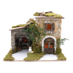 PAYSAGE VIDE 42X31X34CM AVEC LUMIERE ET FEU de Déco de Noël - Jardinerie Bordeaux et Libourne dans 🏘️Villages miniatures