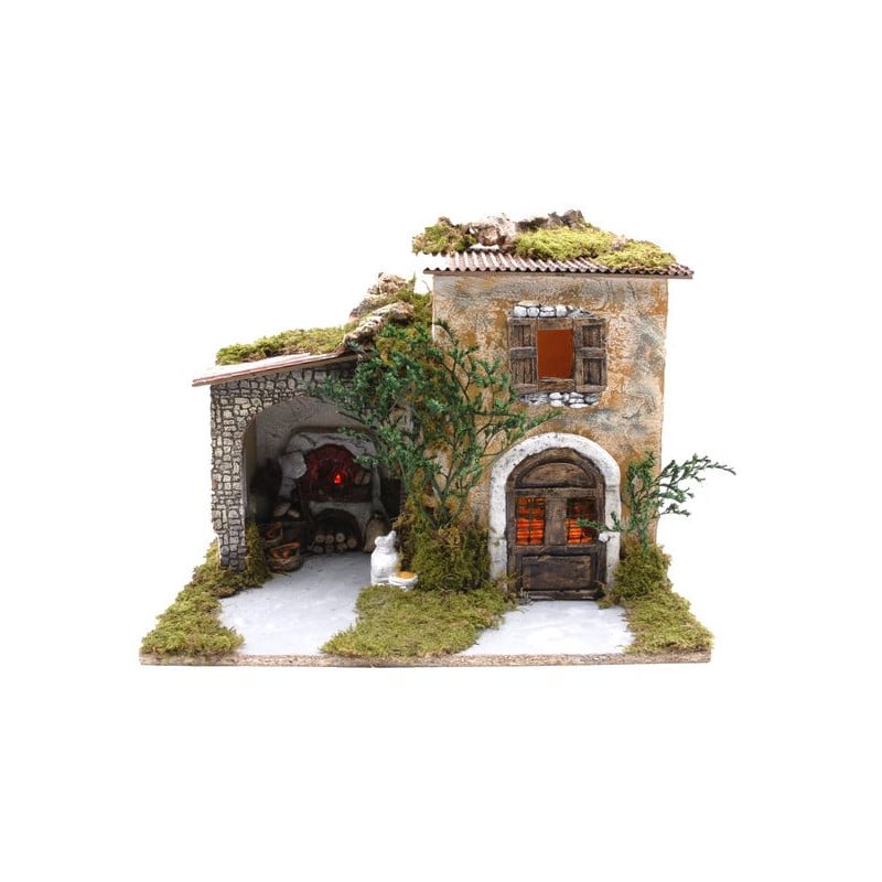 PAYSAGE VIDE 42X31X34CM AVEC LUMIERE ET FEU de Déco de Noël - Jardinerie Bordeaux et Libourne dans 🏘️Villages miniatures