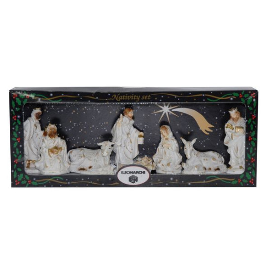 PRESENTOIR AVEC SET 8 NATIVITE 10CM de Déco de Noël - Jardinerie Bordeaux et Libourne dans 👼Crèche