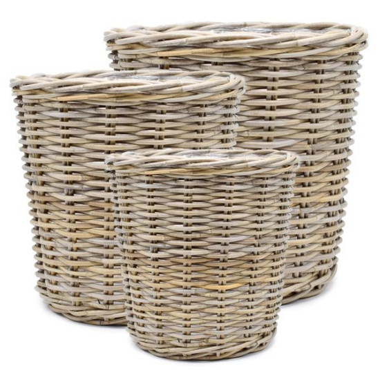 CACHE POT D50 H50 ROTIN NATUREL GRIS de Pot et Deco - poterie céramique de qualité dans Caches pots- jardinieres- paniers en ...