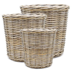 CACHE POT D50 H50 ROTIN NATUREL GRIS de Pot et Deco - poterie céramique de qualité dans Caches pots- jardinieres- paniers en ...