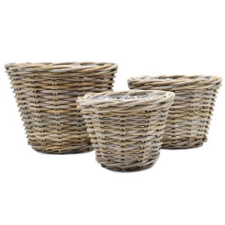 CACHE POT D34 H25 ROTIN NATUREL GRIS de Pot et Deco - poterie céramique de qualité dans Caches pots- jardinieres- paniers en ...