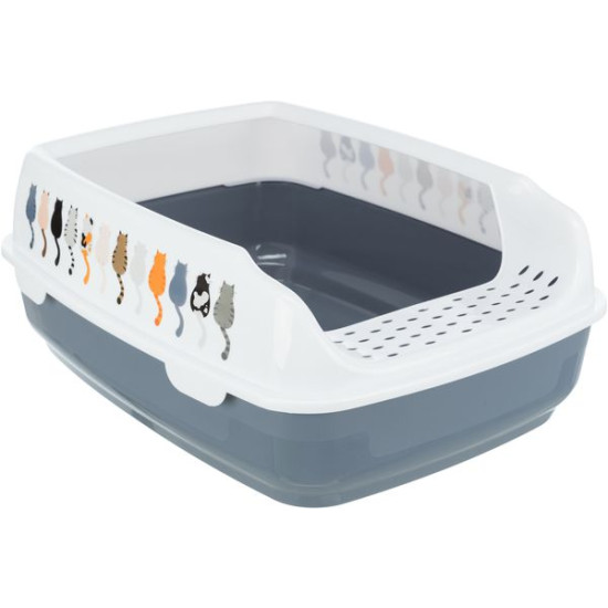 Bac Litière Delio 38X20X50Cm. Gris/Blanc de Trixie - Produit pour animaux dans Maison de toilette pour chats