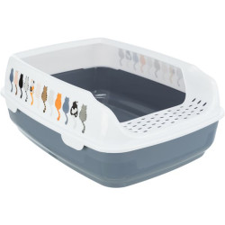 Bac Litière Delio 38X20X50Cm. Gris/Blanc de Trixie - Produit pour animaux dans Maison de toilette pour chats