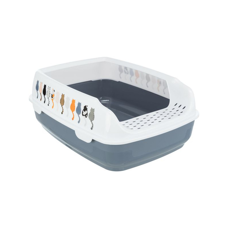 Bac Litière Delio 38X20X50Cm. Gris/Blanc de Trixie - Produit pour animaux dans Maison de toilette pour chats