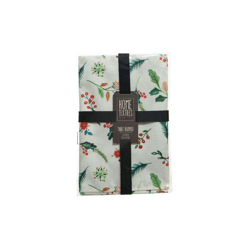 /CHEMIN DE TABLE IMPRIME FEUILLES 32X150 de Kaemingk - deco de la maison dans 🍽️Décoration de table de Noël