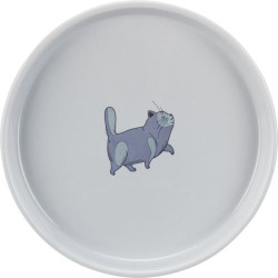 /Gamelle plate large chat céram 0.6l/23cm gris de Trixie - Produit pour animaux dans Gamelles, distributeurs et fontaines pou...