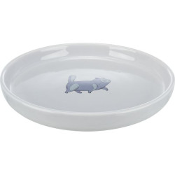 /Gamelle plate large chat céram 0.6l/23cm gris de Trixie - Produit pour animaux dans Gamelles, distributeurs et fontaines pou...