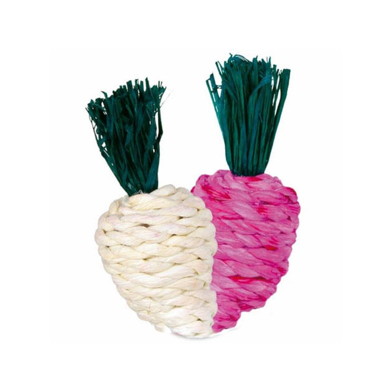 Set Jouet En Paille Radis. 8Cm. 2 Pcs de Trixie - Produit pour animaux dans Accessoires pour rongeurs