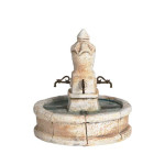 Fontaine ronde - decor de Santons de Provence Escoffier dans ⛲Santons de Provence