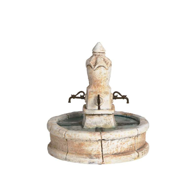 Fontaine ronde - decor de Santons de Provence Escoffier dans ⛲Santons de Provence