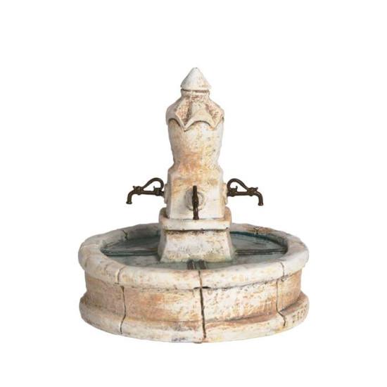 Fontaine ronde - decor de Santons de Provence Escoffier dans ⛲Santons de Provence