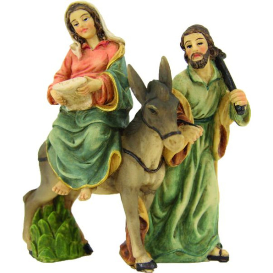 FIGURINE AVEC ANE 9CM de Dekoproject - Décoration de Noël en résine dans ⛲Santons de Provence