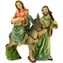 FIGURINE AVEC ANE 9CM de Dekoproject - Décoration de Noël en résine dans ⛲Santons de Provence