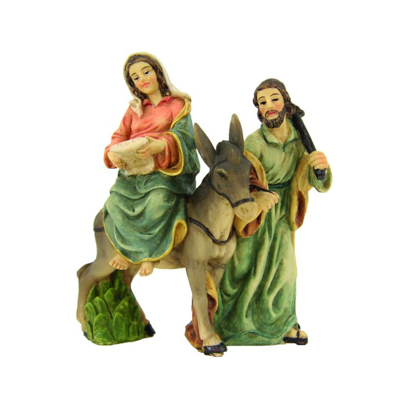 FIGURINE AVEC ANE 9CM de Dekoproject - Décoration de Noël en résine dans ⛲Santons de Provence