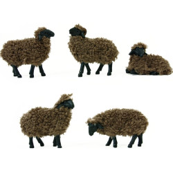 MOUTON MARRON X5 11-13CM de Dekoproject - Décoration de Noël en résine dans ⛲Santons de Provence