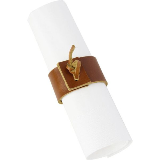 ROND SERVIETTE CUIR BROWN de Home and table dans 🍽️Décoration de table de Noël