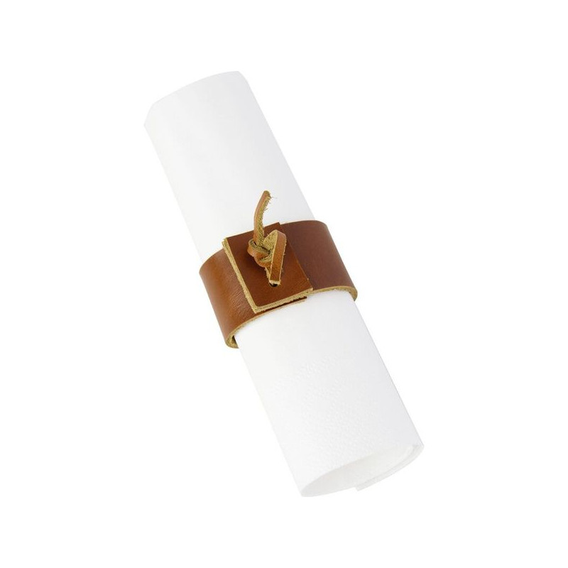 ROND SERVIETTE CUIR BROWN de Home and table dans 🍽️Décoration de table de Noël