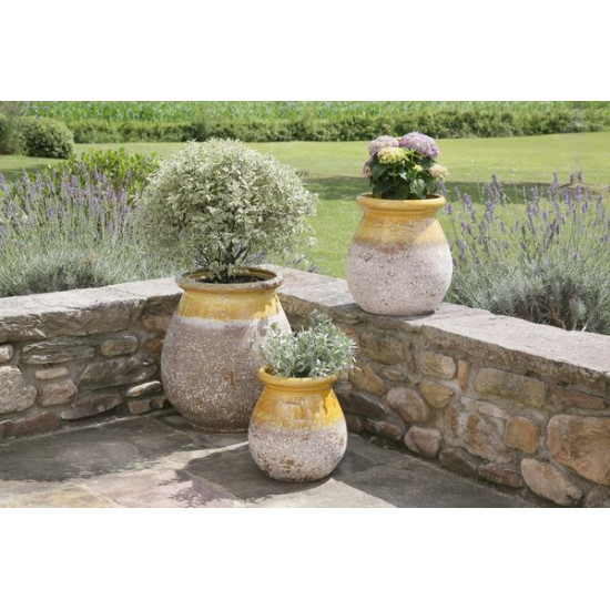 JARRE PROVENCALE 40CM EMAILLEE COL VERNI MIEL de Goicoechea - POTIER CERAMISTE dans autre pots