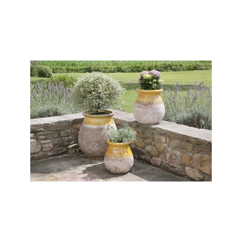 JARRE PROVENCALE 40CM EMAILLEE COL VERNI MIEL de Goicoechea - POTIER CERAMISTE dans autre pots