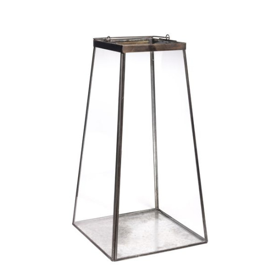 /LANTERNE VERRE BASE FEUILLE METAL de Chehoma dans Eclairages - Luminaires - Lampes