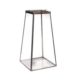 /LANTERNE VERRE BASE FEUILLE METAL de Chehoma dans Eclairages - Luminaires - Lampes