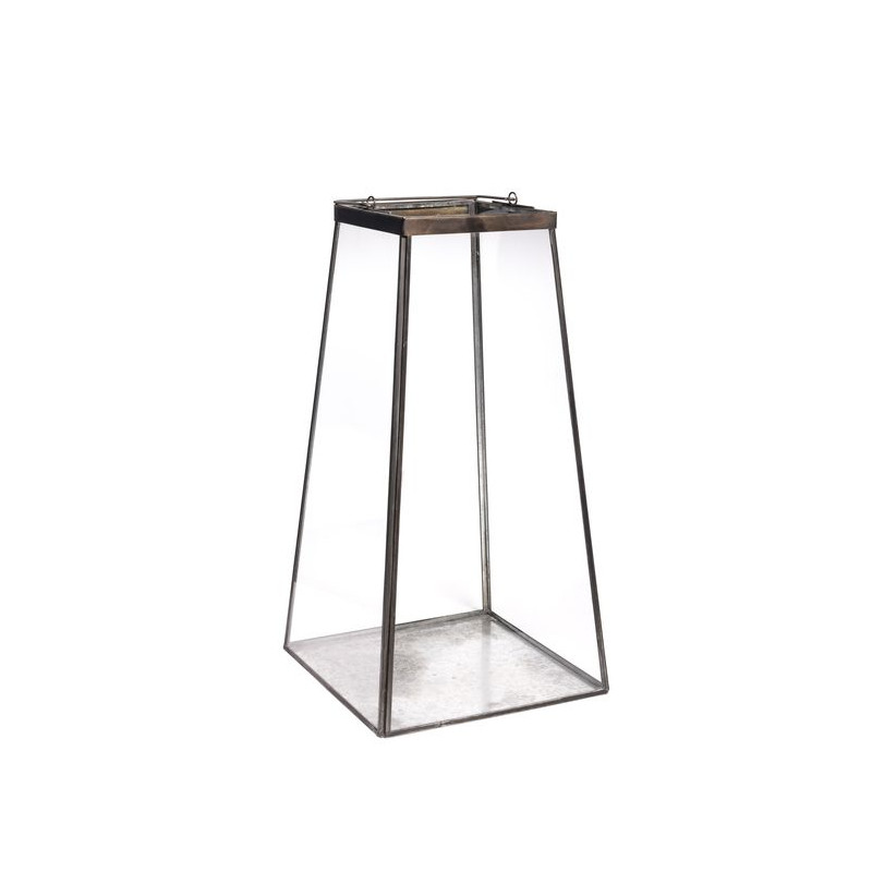 /LANTERNE VERRE BASE FEUILLE METAL de Chehoma dans Eclairages - Luminaires - Lampes