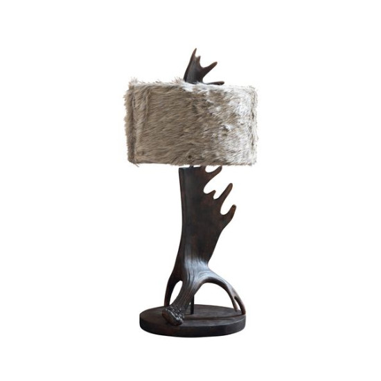 /LAMPE BOIS D'ELAN+ABJ FOURRURE de Chehoma dans Eclairages - Luminaires - Lampes