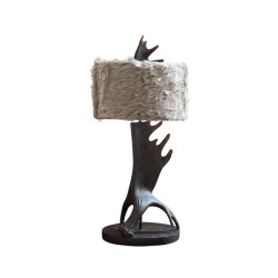 /LAMPE BOIS D'ELAN+ABJ FOURRURE de Chehoma dans Eclairages - Luminaires - Lampes