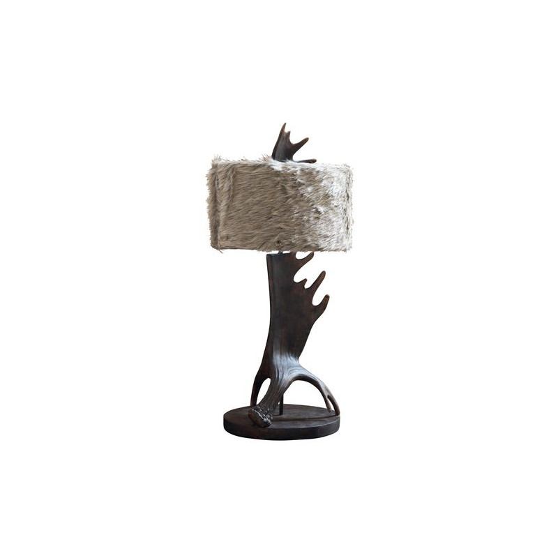 /LAMPE BOIS D'ELAN+ABJ FOURRURE de Chehoma dans Eclairages - Luminaires - Lampes