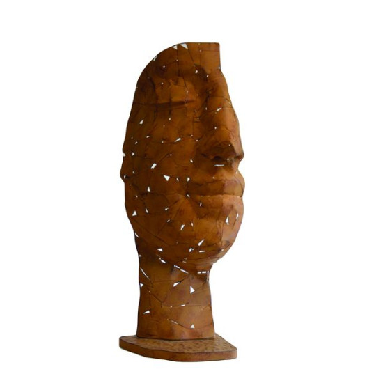 /DEMI-VISAGE MOSAIQUE METAL EFFET ARGILE H.101 de Chamorin - Déco pour le jardin dans Statue pour le jardin