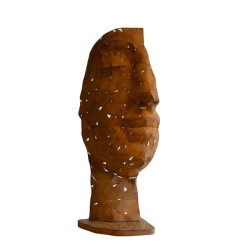 /DEMI-VISAGE MOSAIQUE METAL EFFET ARGILE H.101 de Chamorin - Déco pour le jardin dans Statue pour le jardin