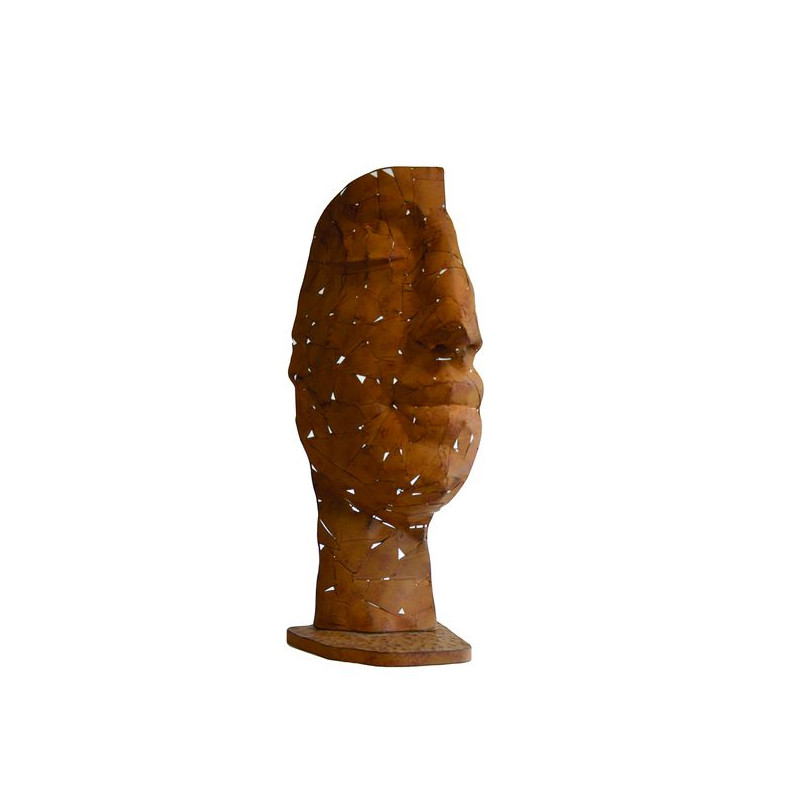 /DEMI-VISAGE MOSAIQUE METAL EFFET ARGILE H.101 de Chamorin - Déco pour le jardin dans Statue pour le jardin
