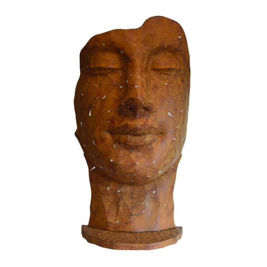 VISAGE MOSAIQUE METAL EFFET ARGILE H.108 de Chamorin - Déco pour le jardin dans Statue pour le jardin