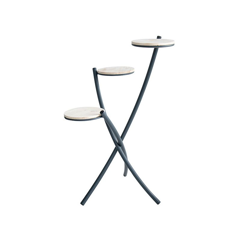 /Porte plantes 3 plateaux 19 cm de Louis moulin, décoration pour le jardin dans selette - porte-plantes - roule pot
