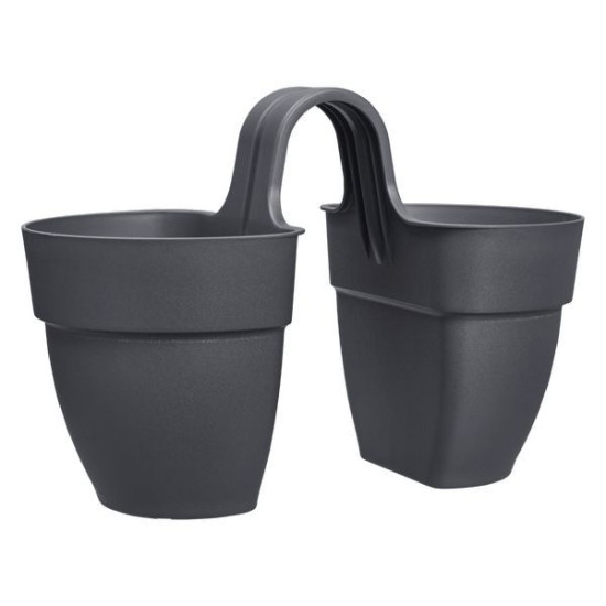 /Vibia Campana Twin 21Cm Anthracite -Elho de Elho - Pot en plastique de qualité dans Jardinieres