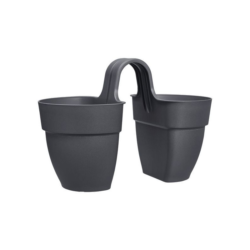 /Vibia Campana Twin 21Cm Anthracite -Elho de Elho - Pot en plastique de qualité dans Jardinieres